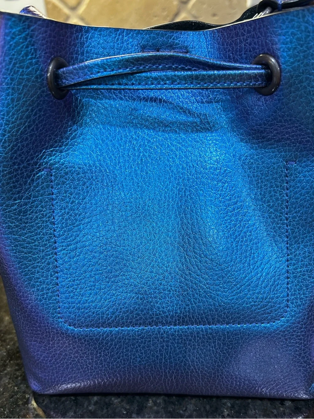 Coach NASA F29204 DerbyHologram Crossbody Blue PurplePebbled Leather Bag